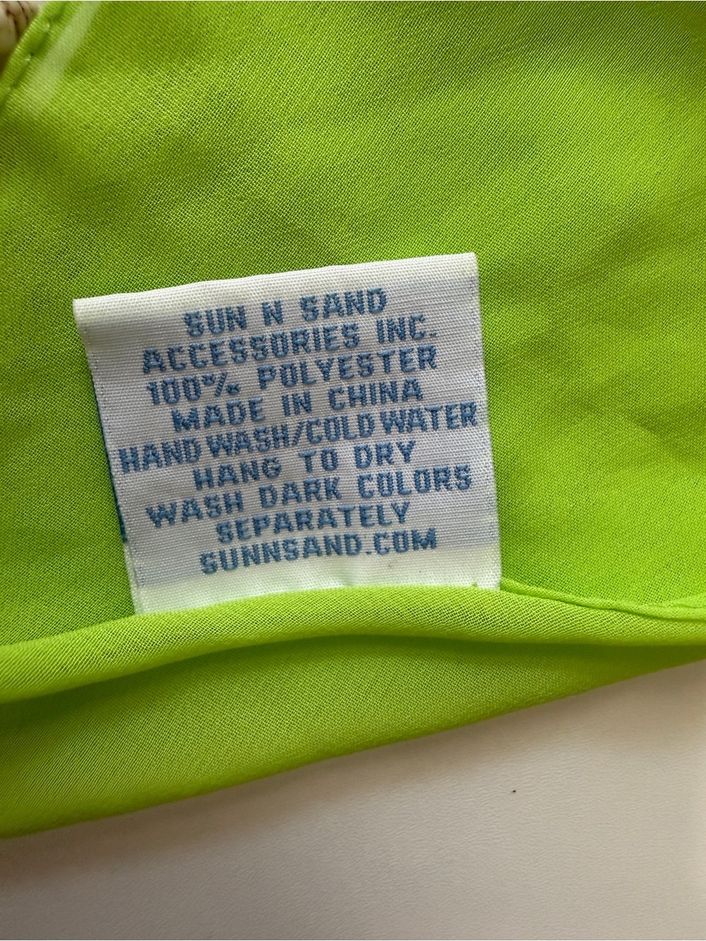 Lime Green Fringe Triangle Sarong - Picture 6 of 6